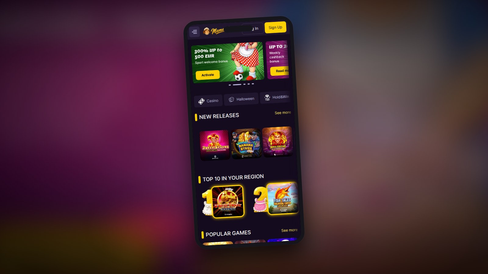 Zo speel je mobiel bij Mamabet Casino
